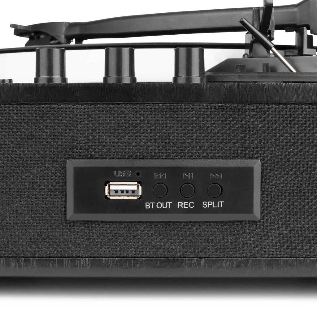 FENTON - RP162LED Record Player with BT in/out Black
