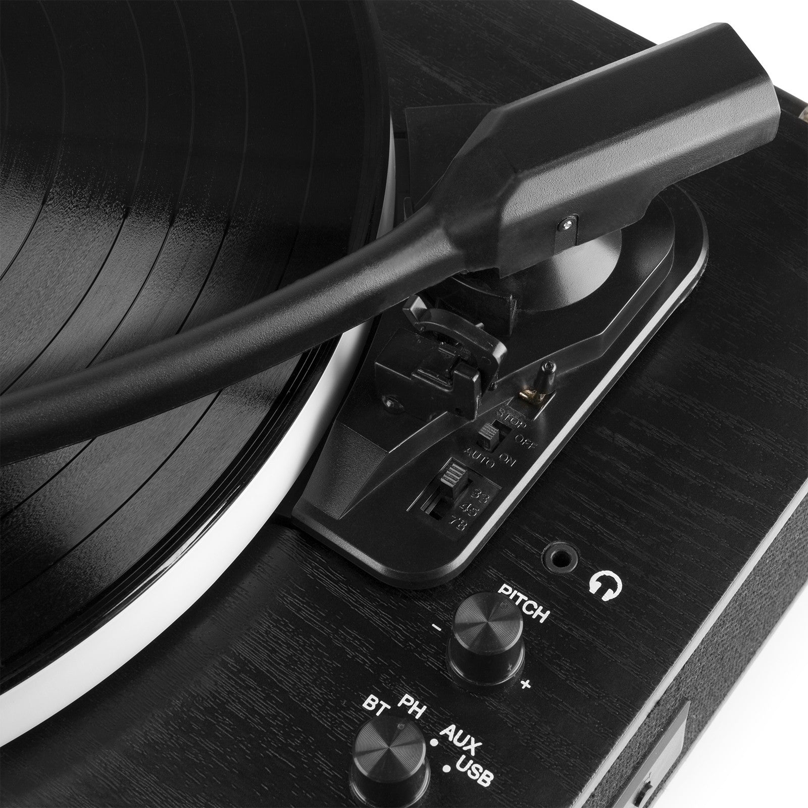 FENTON - RP162LED Record Player with BT in/out Black