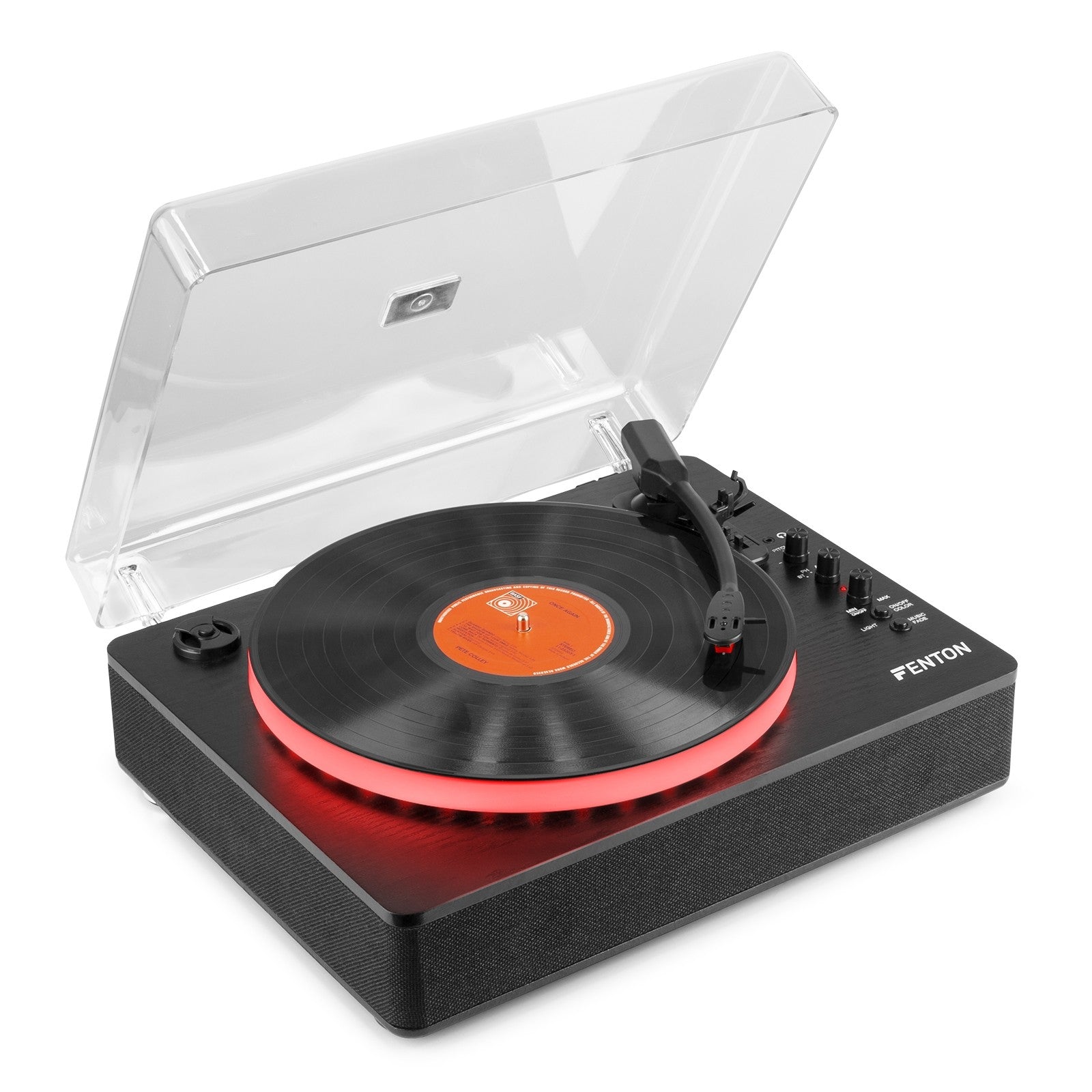 FENTON - RP162LED Record Player with BT in/out Black