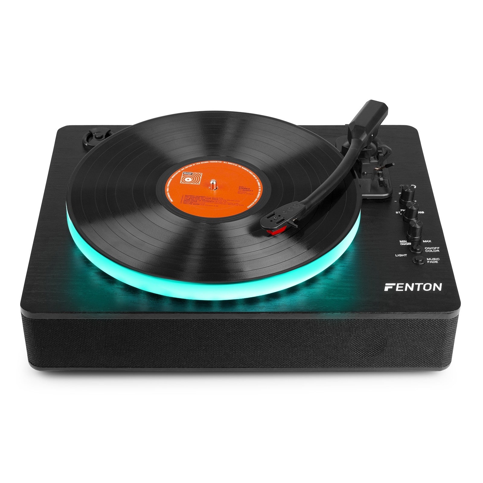 FENTON - RP162LED Record Player with BT in/out Black