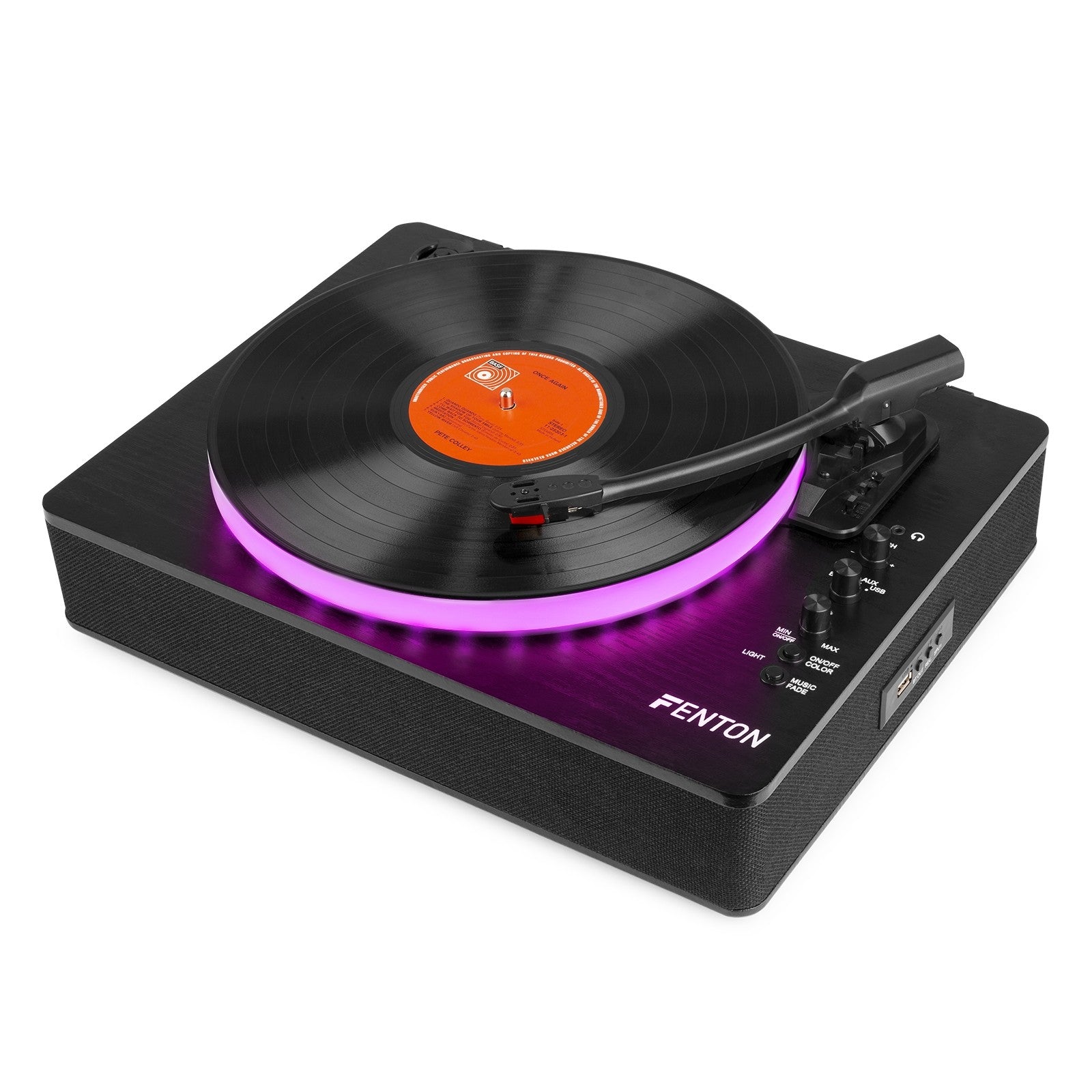 FENTON - RP162LED Record Player with BT in/out Black