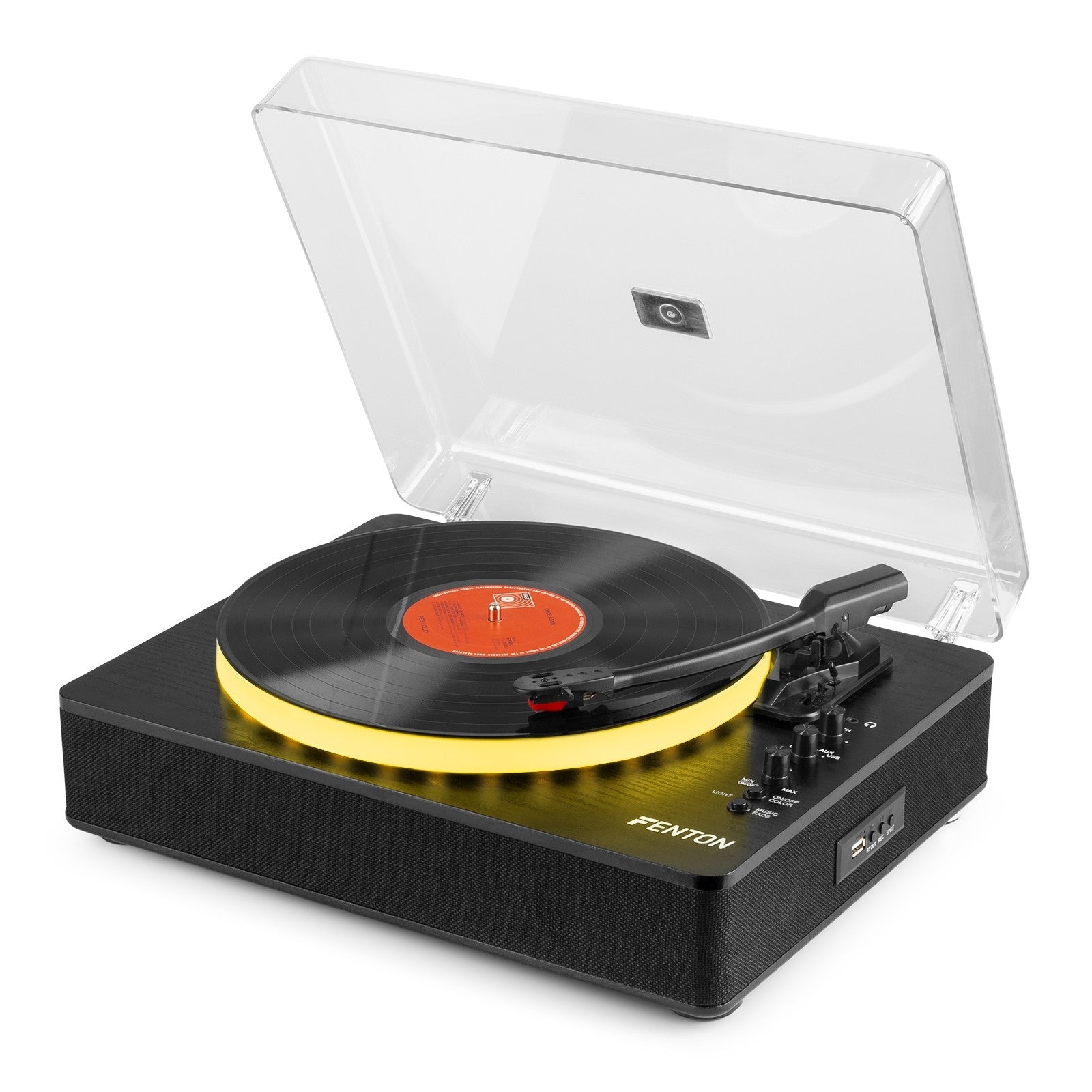FENTON - RP162LED Record Player with BT in/out Black