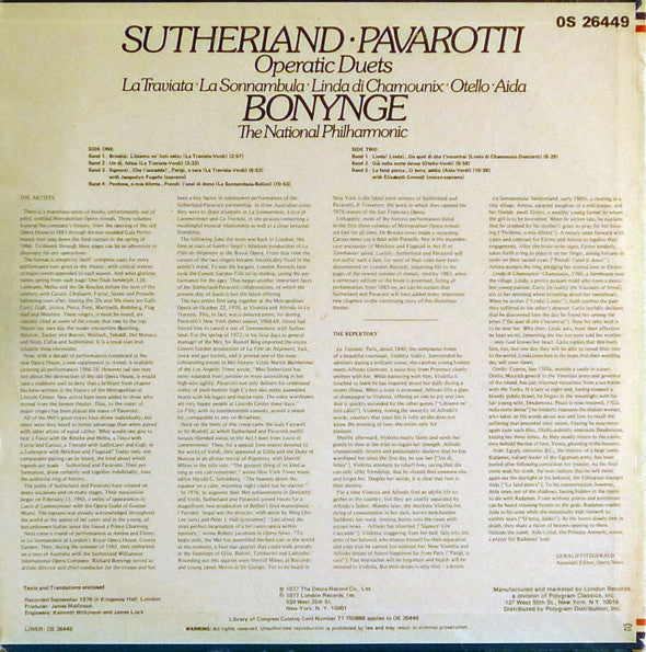 Sutherland, Pavarotti, Bonynge – Sutherland Pavarotti Operatic Duets