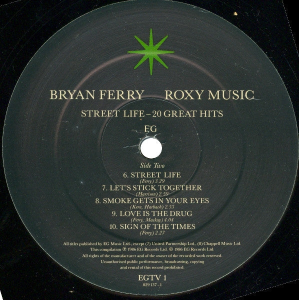 Bryan Ferry / Roxy Music - Street Life, 20 Great Hits